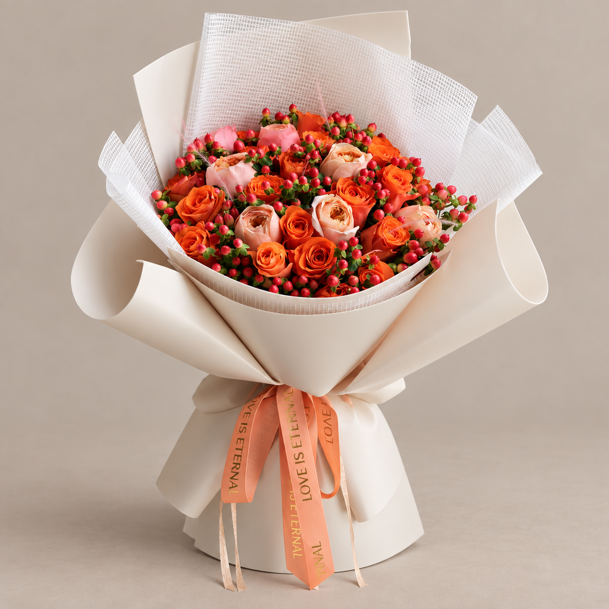 دسته گل رز ژولیت نارنجی